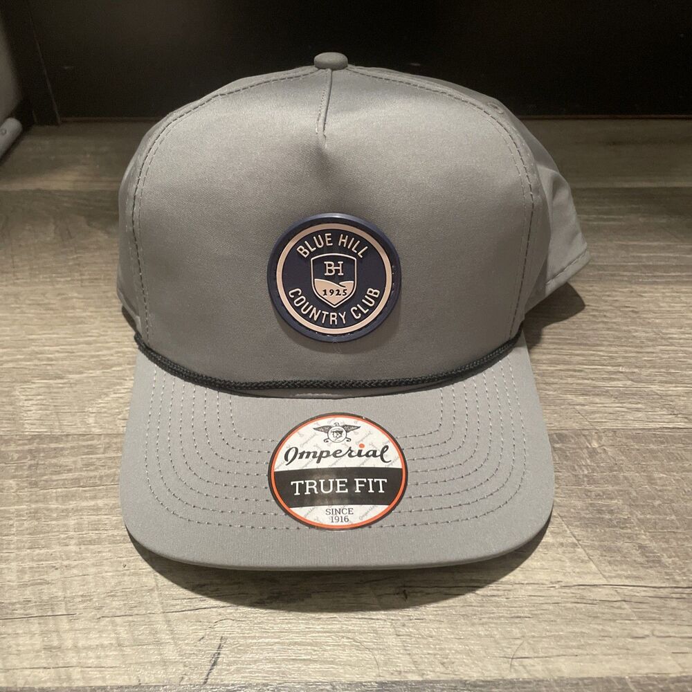 Imperial True Fit Performance Rope Hat Grey Blue Hill Country Club NWOT